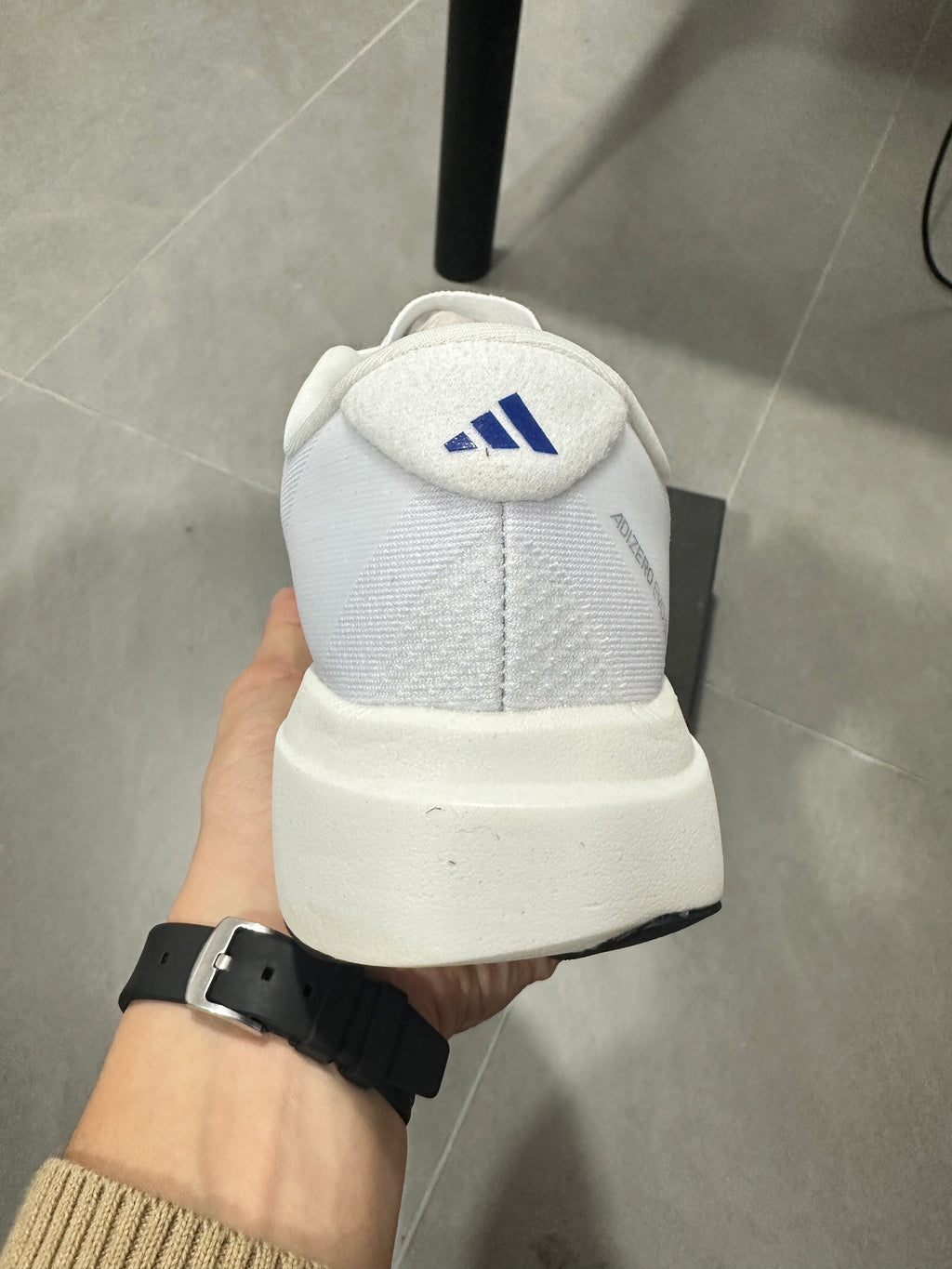 adidas Adizero Lightstrike Pro Running Shoes in White Green Navy - product image from the listing.