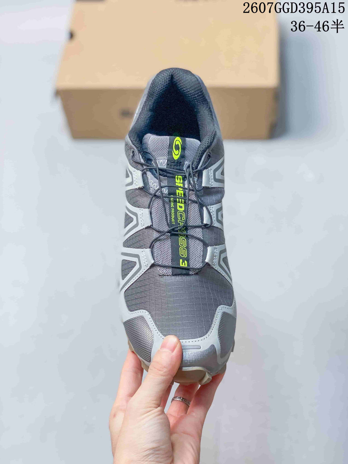 Salomon SPEEDCROSS 3 Trail Running Shoes in Gray Lime 2607GGD395A15 - product image from the listing.