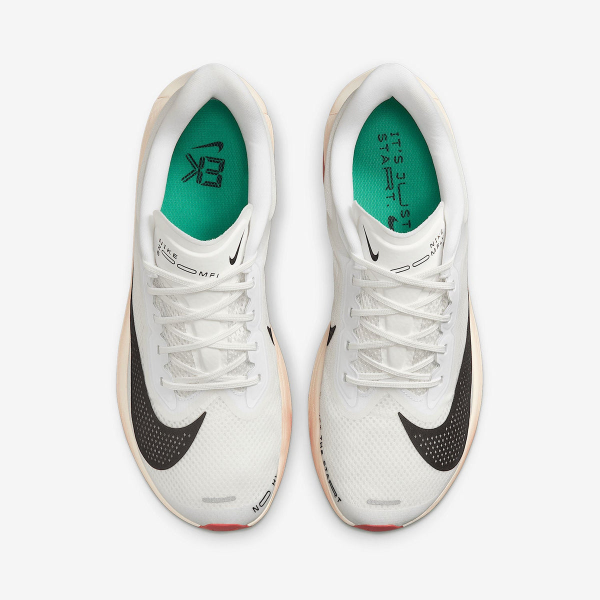 Nike ZoomX Running Shoes in White Black Orange - product image from the listing.