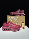On x Loewe Cloudtilt Sneakers in Cherry in Burgundy - product image from the listing.