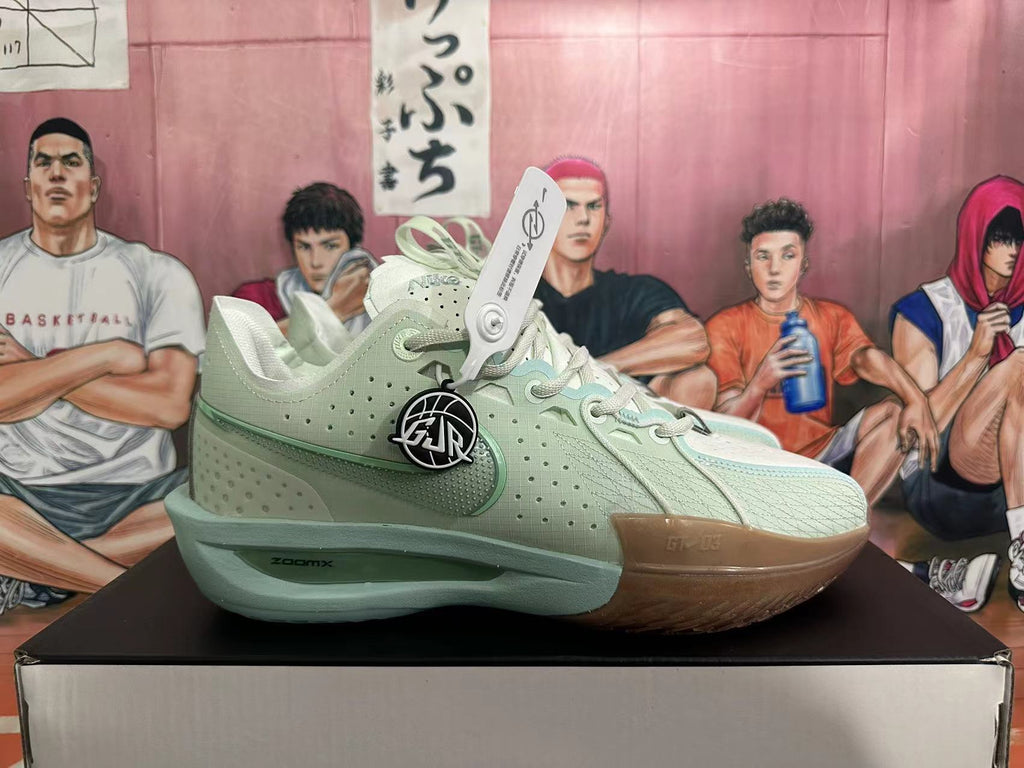 Nike G.T. Jump 2 Basketball Shoes, in Pale Green and White - product image from the listing.