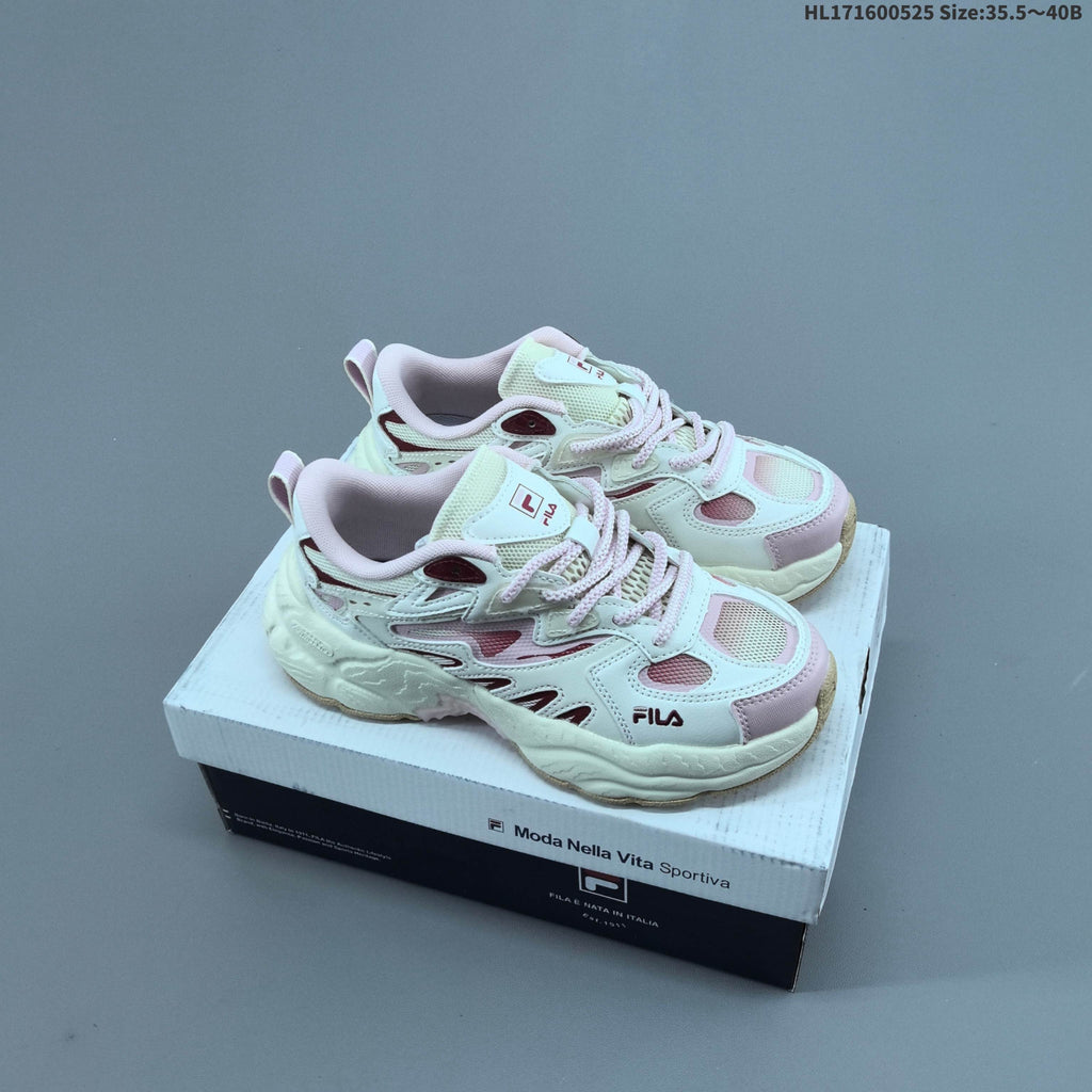 FILA FERN Low-Top Sneakers in White Pink F12W622118FMP - product image from the listing.