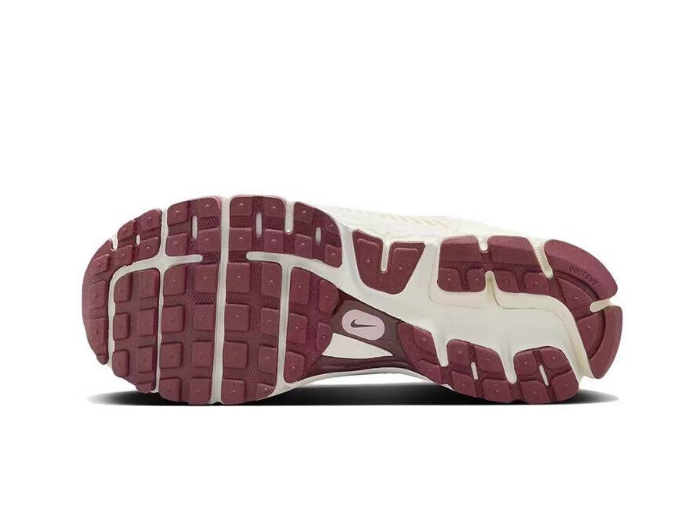 Sail and Burgundy Nike Zoom Vomero 5 Sneakers - product image from the listing.