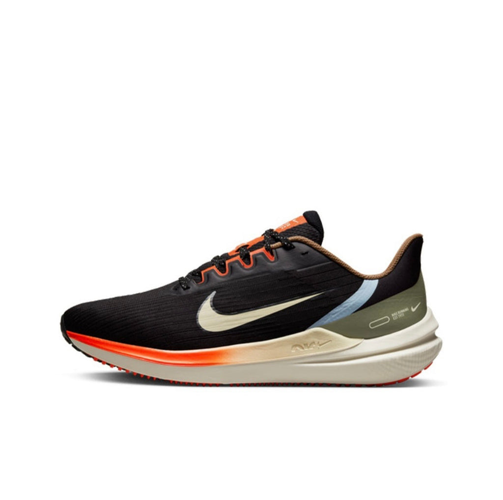 Nike Air Winflo 9 Running Shoes in Black Orange DX6040-071 - product image from the listing.