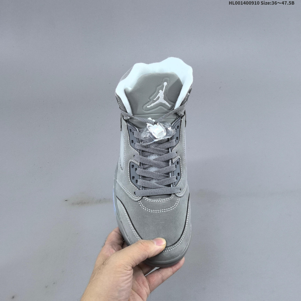 Air Jordan 5 Retro Wolf Grey High-Top Sneakers - product image from the listing.
