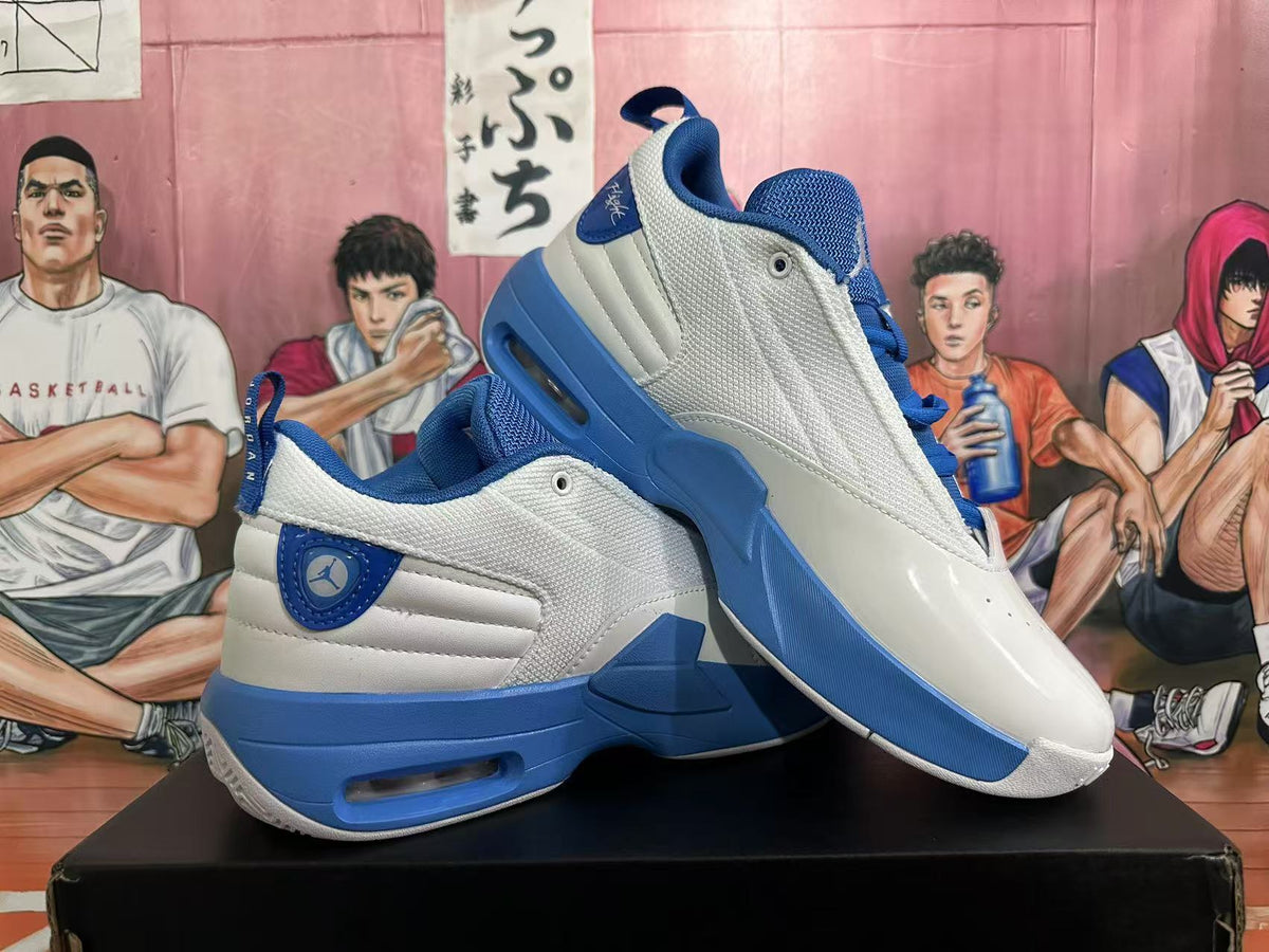 Jordan Basketball Sneakers in White and Blue - product image from the listing.