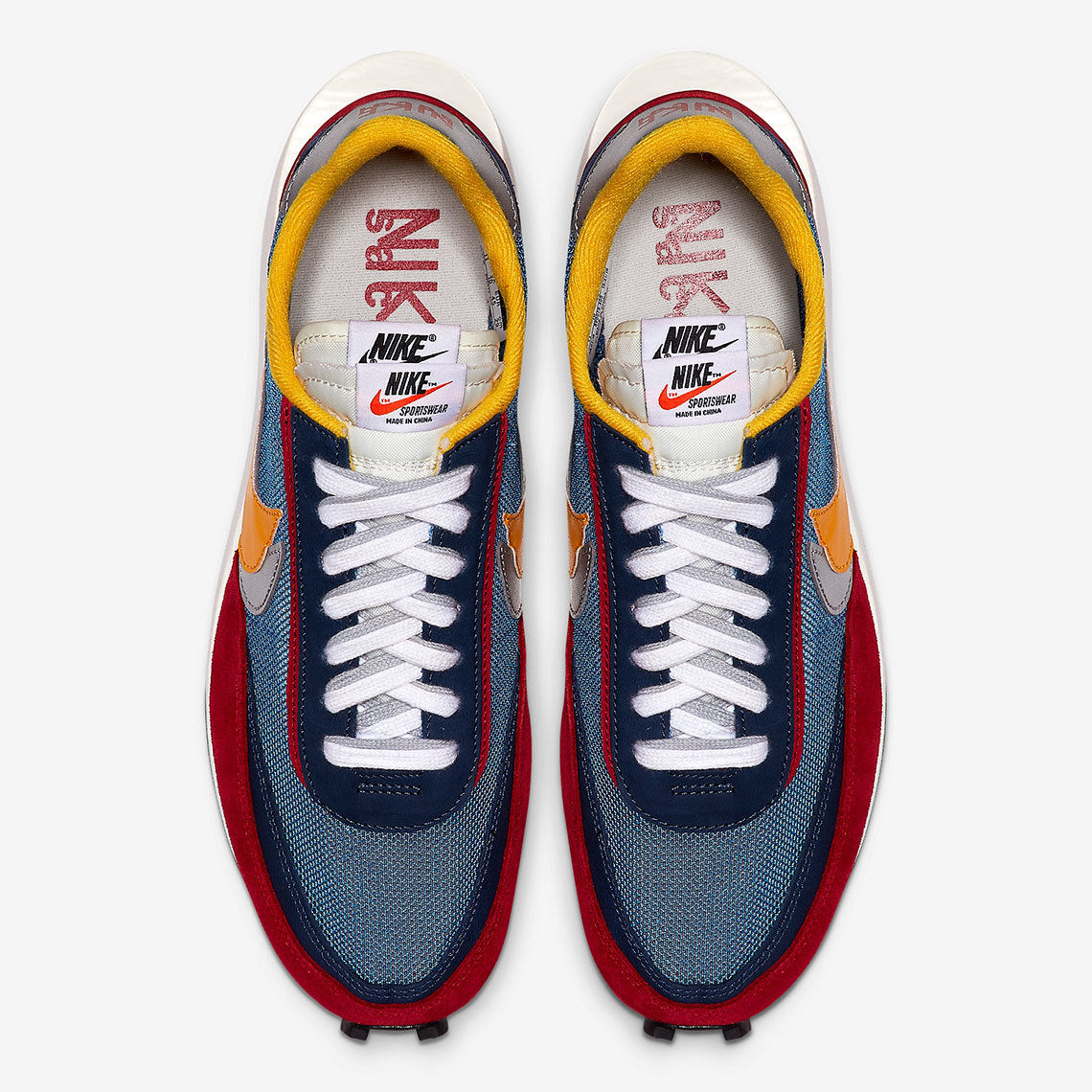 Nike x sacai LDV Waffle Sneakers in Blue Red BV0073-400 - product image from the listing.