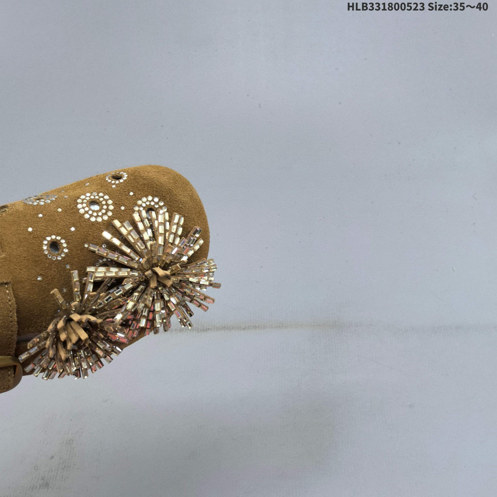 GG-CC Brown Mule Clogs with Firework Embellishment - product image from the listing.