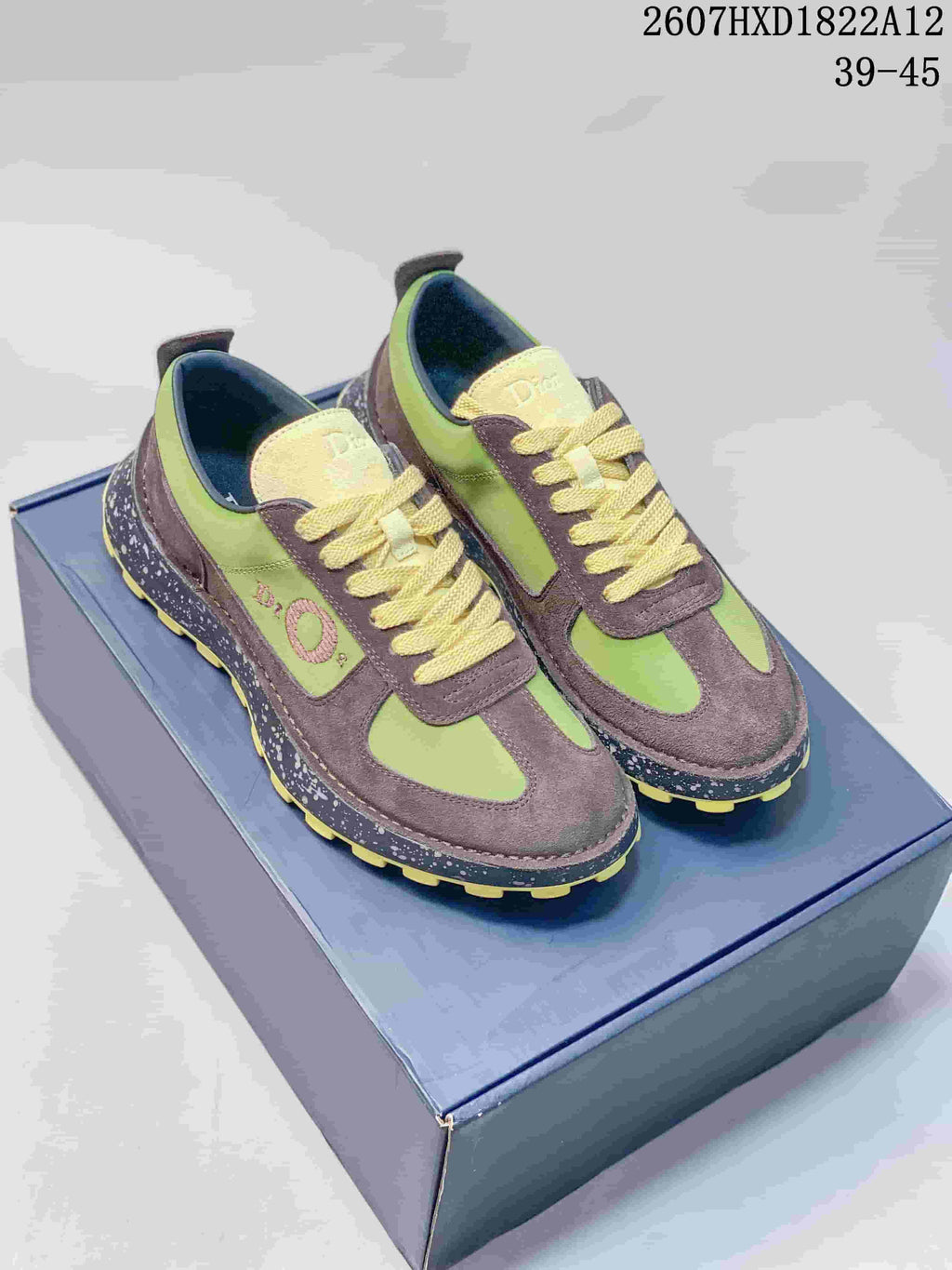 Dior Squash Sneakers in Green and Brown 2607HXD1822A12 - product image from the listing.