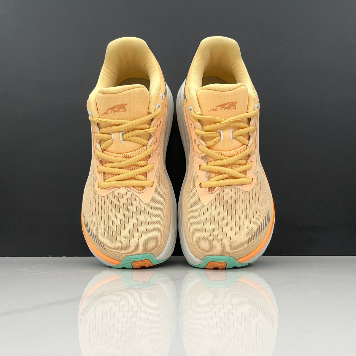 Yellow and Orange ALTRA Via Olympus Running Shoes - product image from the listing.