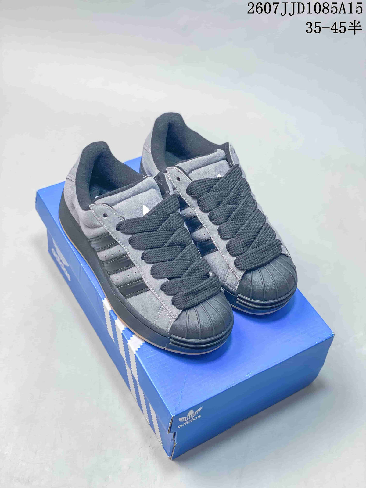 Adidas Superstar XLG Sneakers in Grey Black JR7444 - product image from the listing.