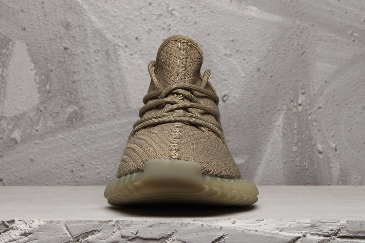 Yeezy 350 V2 Knit Trainers in Taupe with Gum Sole - product image from the listing.