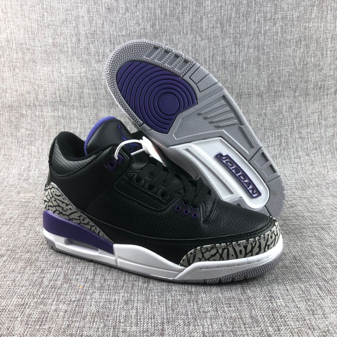 Air Jordan 3 Court Purple Black Sneakers CT8532-050 - product image from the listing.