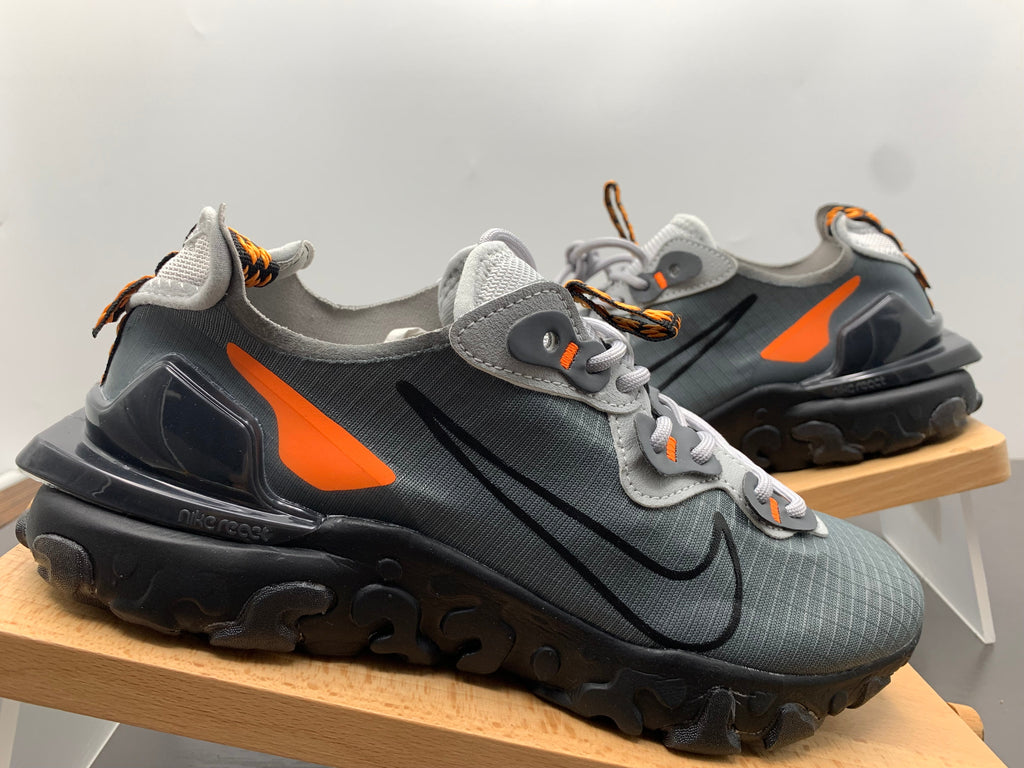 Nike React Element 87 Sneakers in Black Grey Orange - product image from the listing.