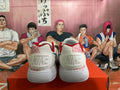 Nike White and Pink Rose Print Basketball Footwear - product image from the listing.