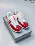 Prada 2607JJD426A16 Red and White Platform Trainers - product image from the listing.