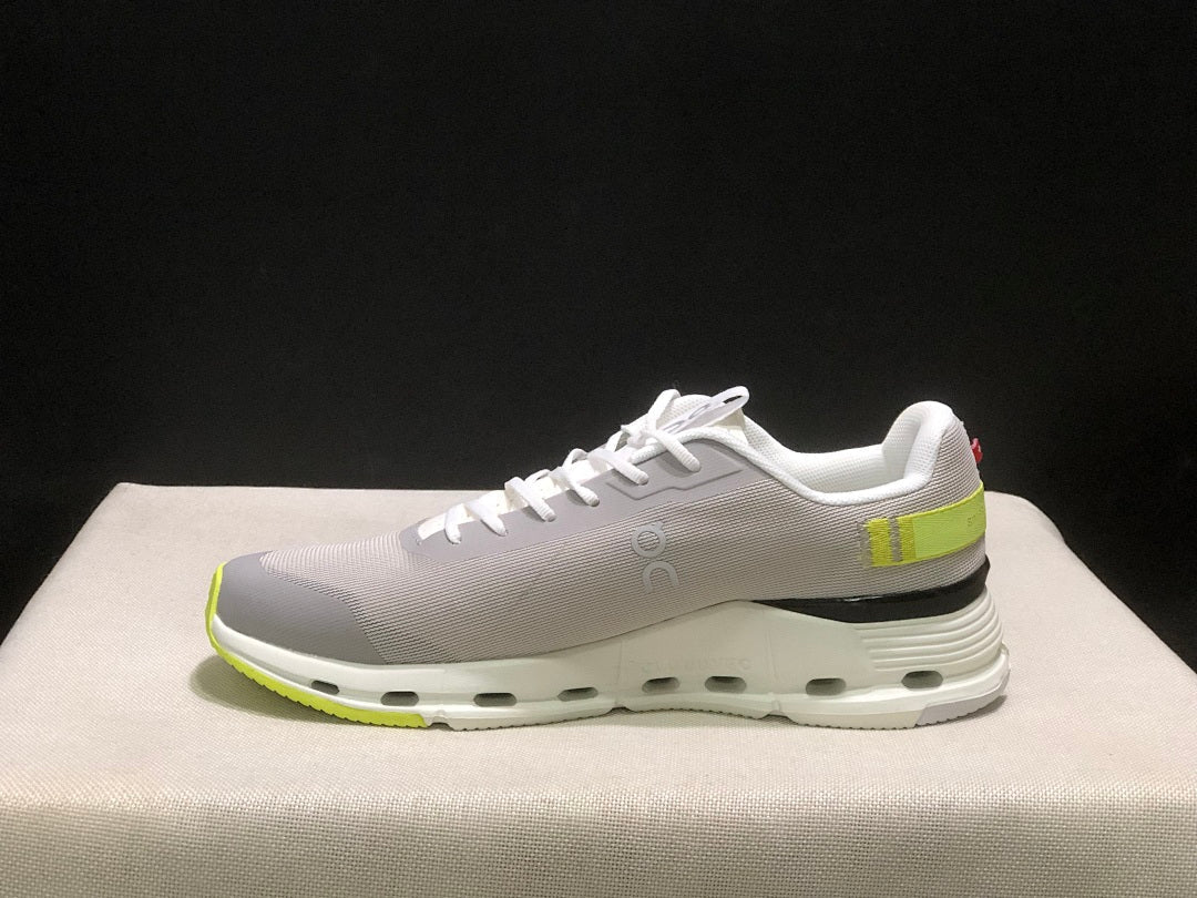On Cloudnova Form 2 Sneakers, Grey and Fluorescent in Green - product image from the listing.