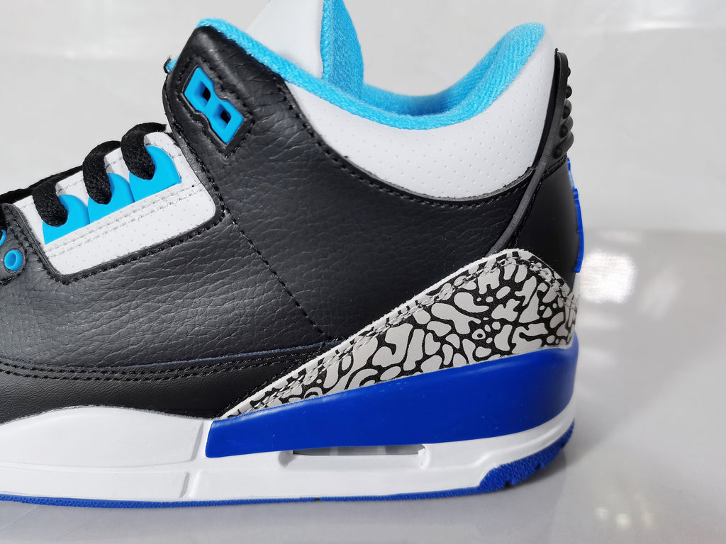 Black Blue Elephant Print Sneakers - Air Jordan 3 Retro - product image from the listing.