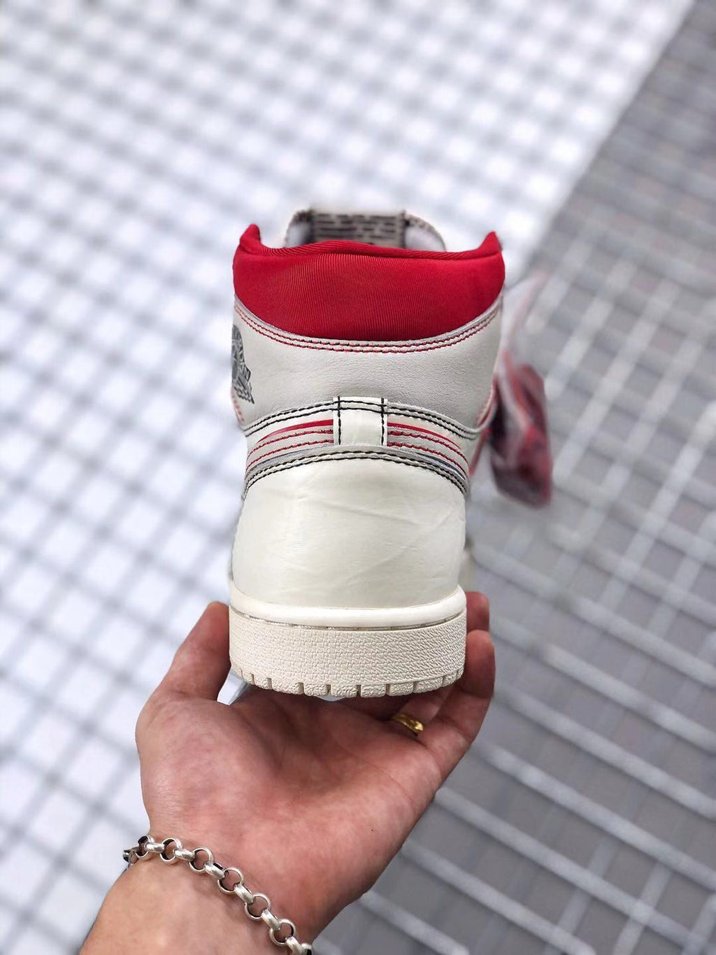 Air Jordan 1 Retro High OG Sneakers in White and Red - product image from the listing.