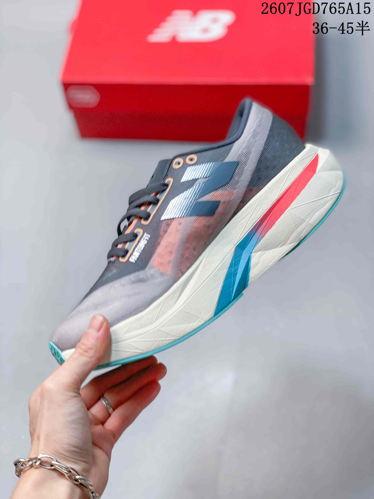 New Balance FuelCell SuperComp Trainer v2 Running Shoes in Gray - product image from the listing.