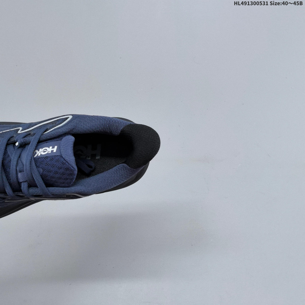 Navy and Black HOKA Clifton 10 Running Shoes - product image from the listing.