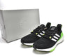 adidas UltraBoost 22 Black Solar Running Shoes in Green GX6640 - product image from the listing.