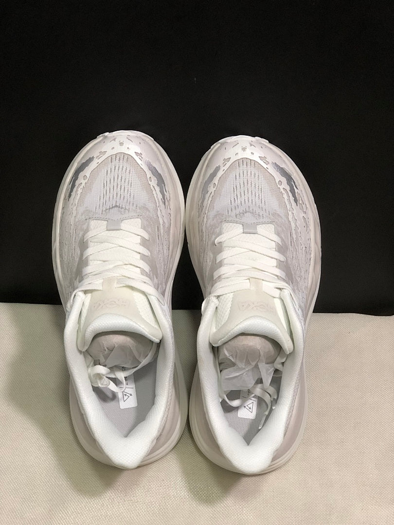 HOKA Stinson 7 Sneakers in White and Gray - product image from the listing.