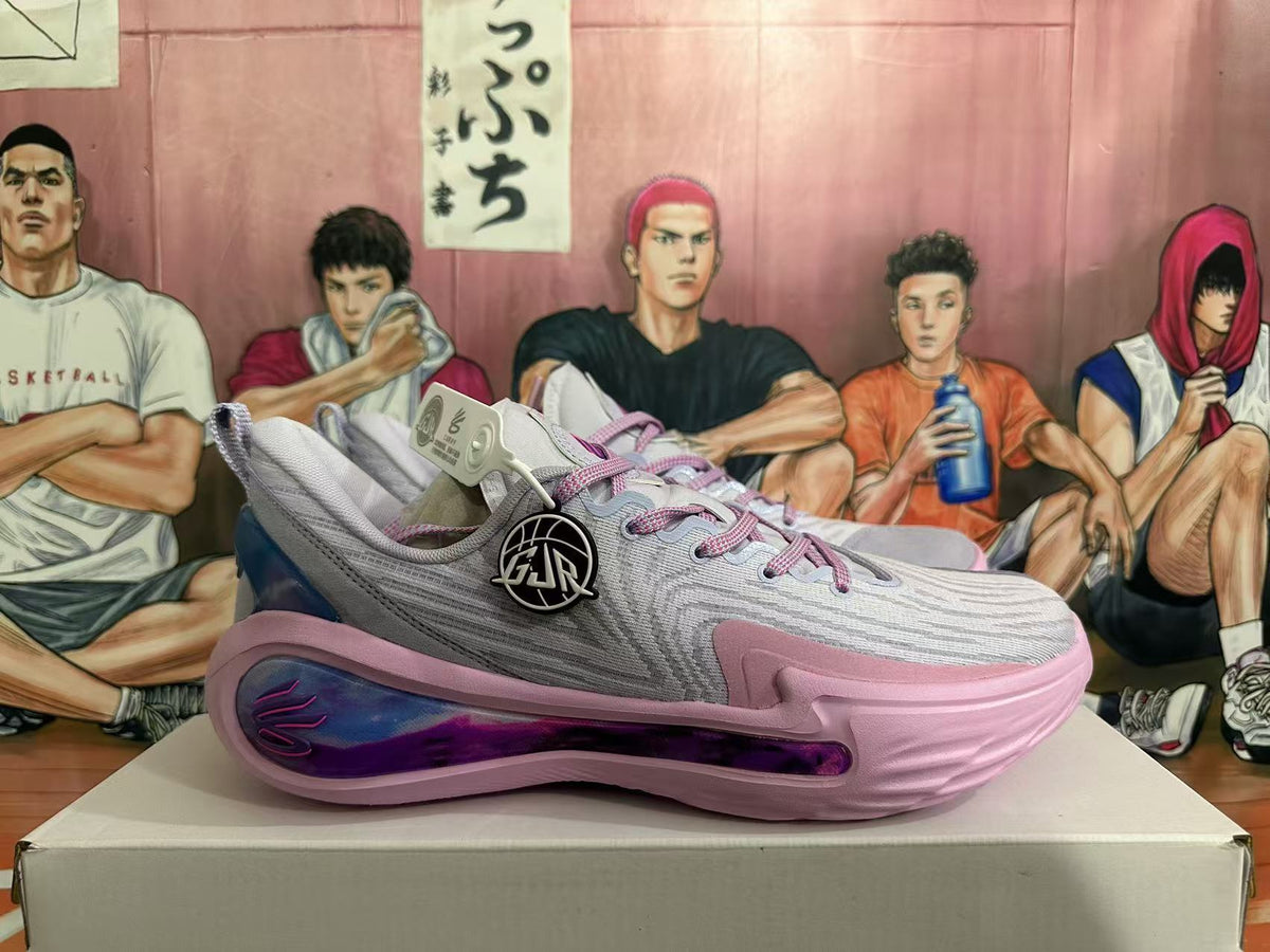 Basketball Sneakers in Pink and Gray - product image from the listing.