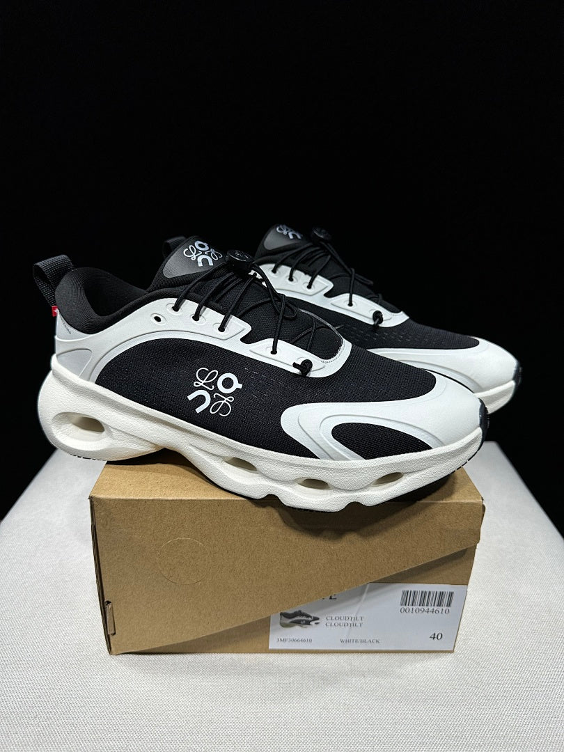 On x LOEWE Cloudventure 3.0 Sneakers in Black and White - product image from the listing.