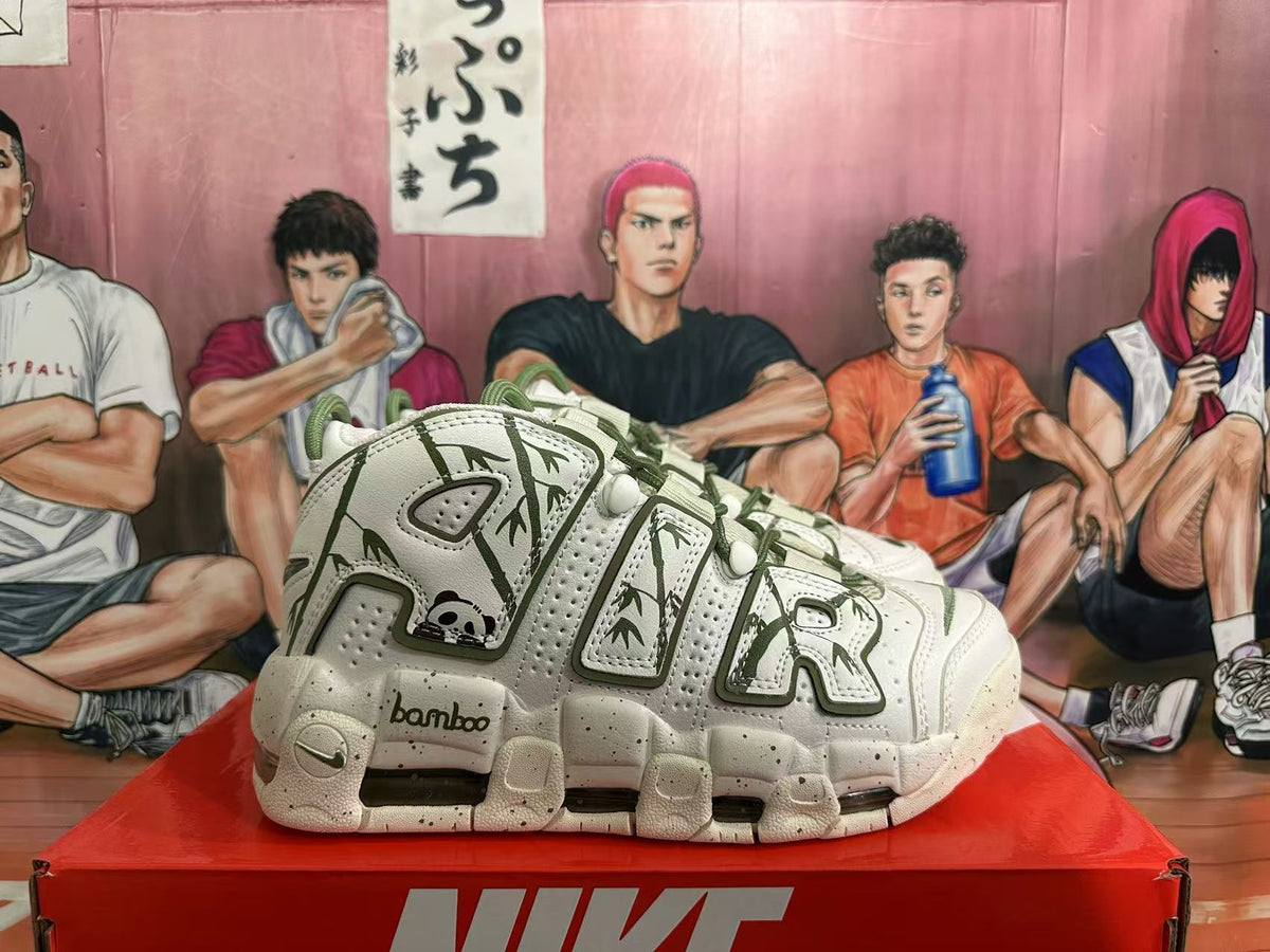 Nike Air More Uptempo Panda Bamboo Trainers - product image from the listing.