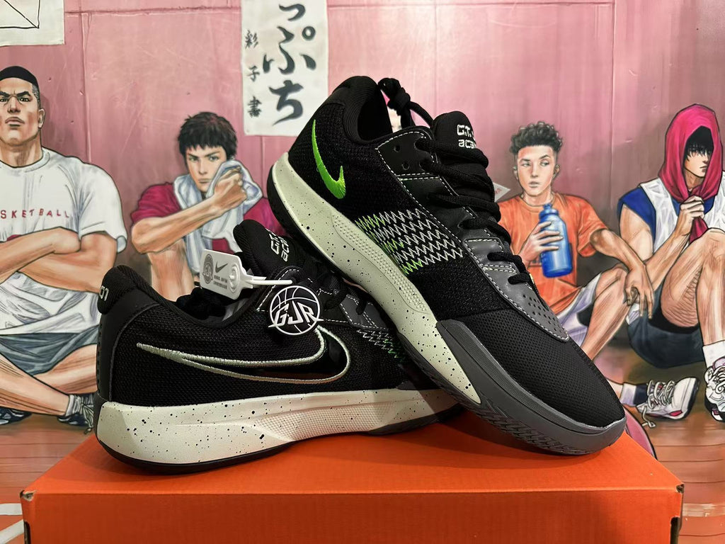 Nike GT Cut 3 Basketball Shoes in Black White Green - product image from the listing.