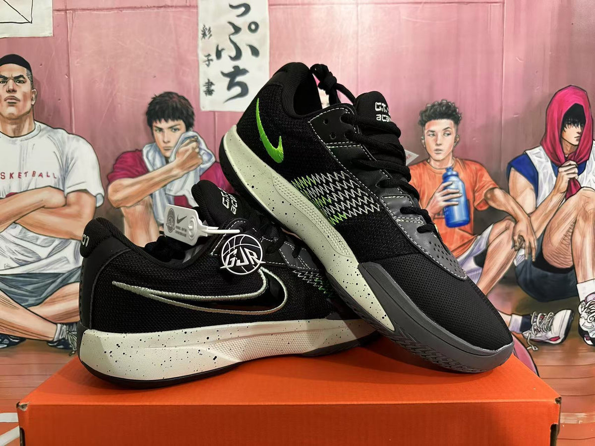 Nike GT Cut 3 Basketball Shoes in Black White Green - product image from the listing.