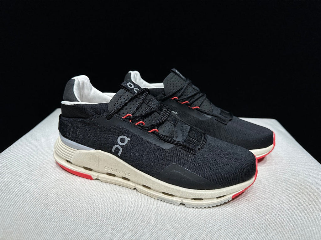 On Cloudnova 2 Sneakers in Black and Red - product image from the listing.