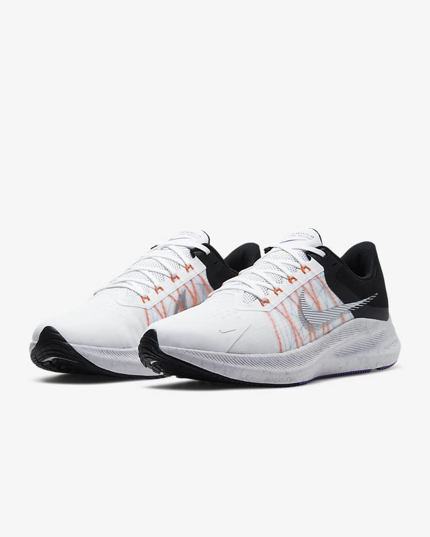 Nike Zoom Winflo 8 Running Shoes in White Black CW3419-101 - product image from the listing.