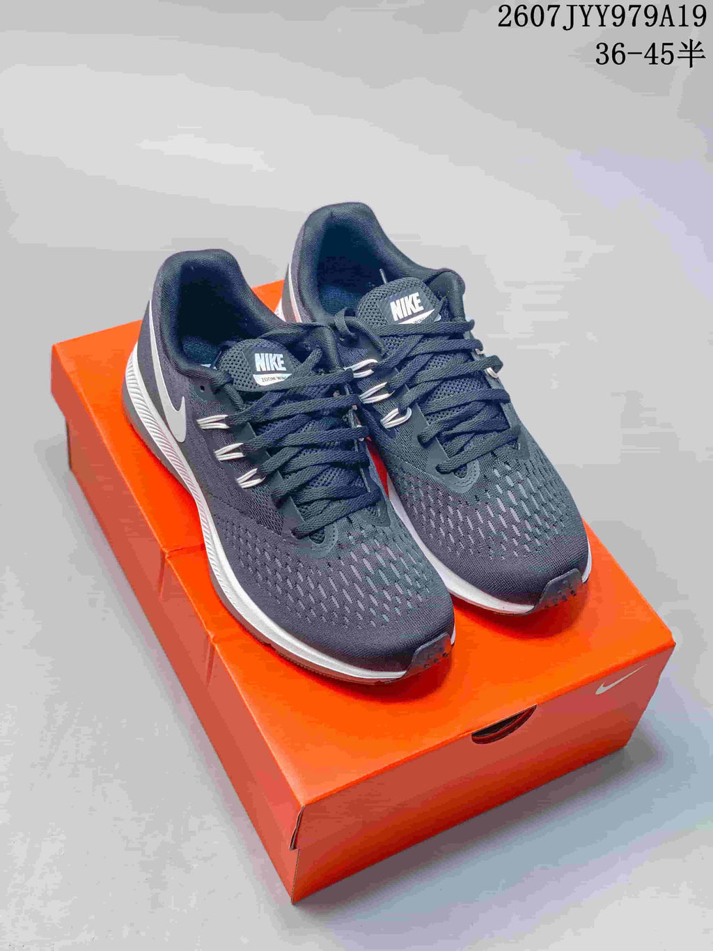 Nike Air Zoom Winflo 5 Running Sneakers in Dark Gray White - product image from the listing.
