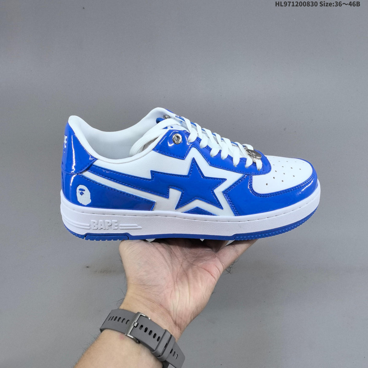 BAPE SK8 STA Low-Top Sneakers in Blue or in Green - product image from the listing.