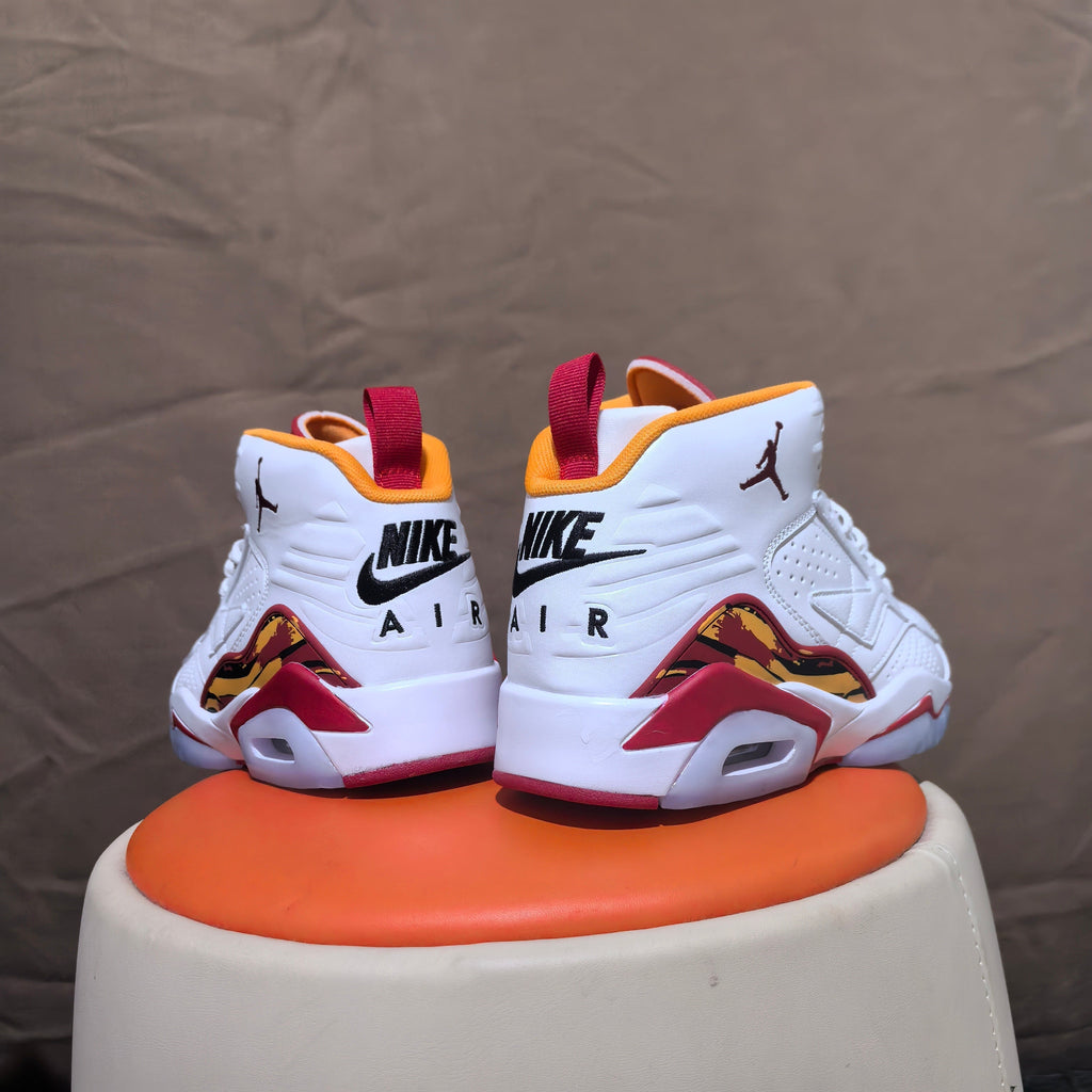 Jordan 6 Retro High-Top Sneakers in White and Red - product image from the listing.