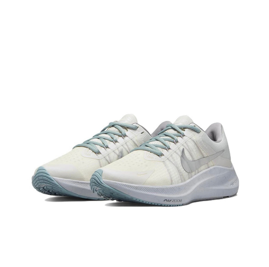 Nike Zoom Winflo 8 Running Shoes in White Silver DA3056-002 - product image from the listing.