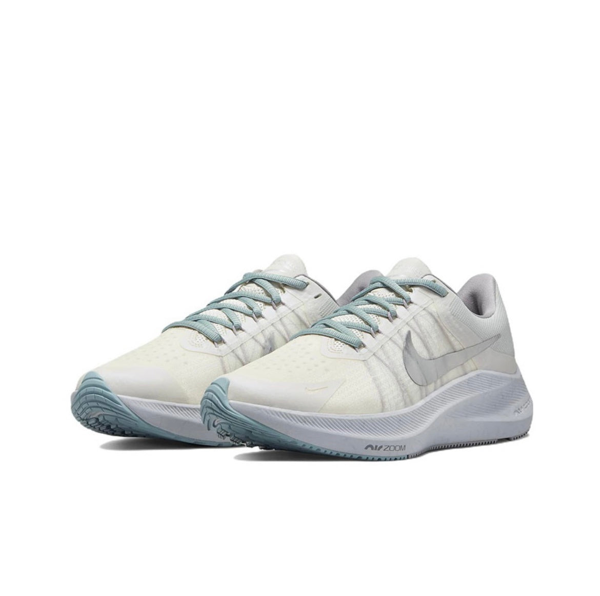 Nike Zoom Winflo 8 Running Shoes in White Silver DA3056-002 - product image from the listing.