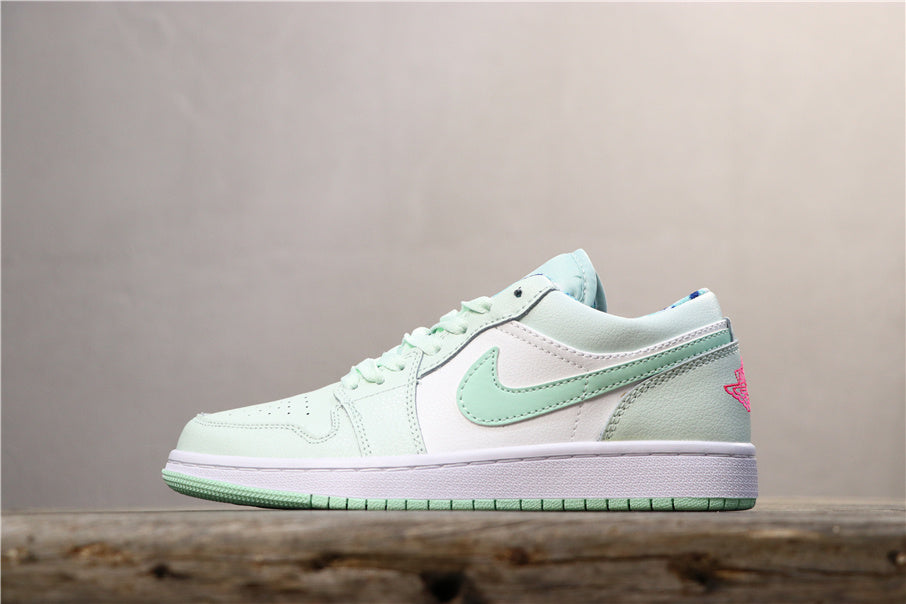 Nike Dunk Low Sneakers in Light Green Pink 554723-051 - product image from the listing.