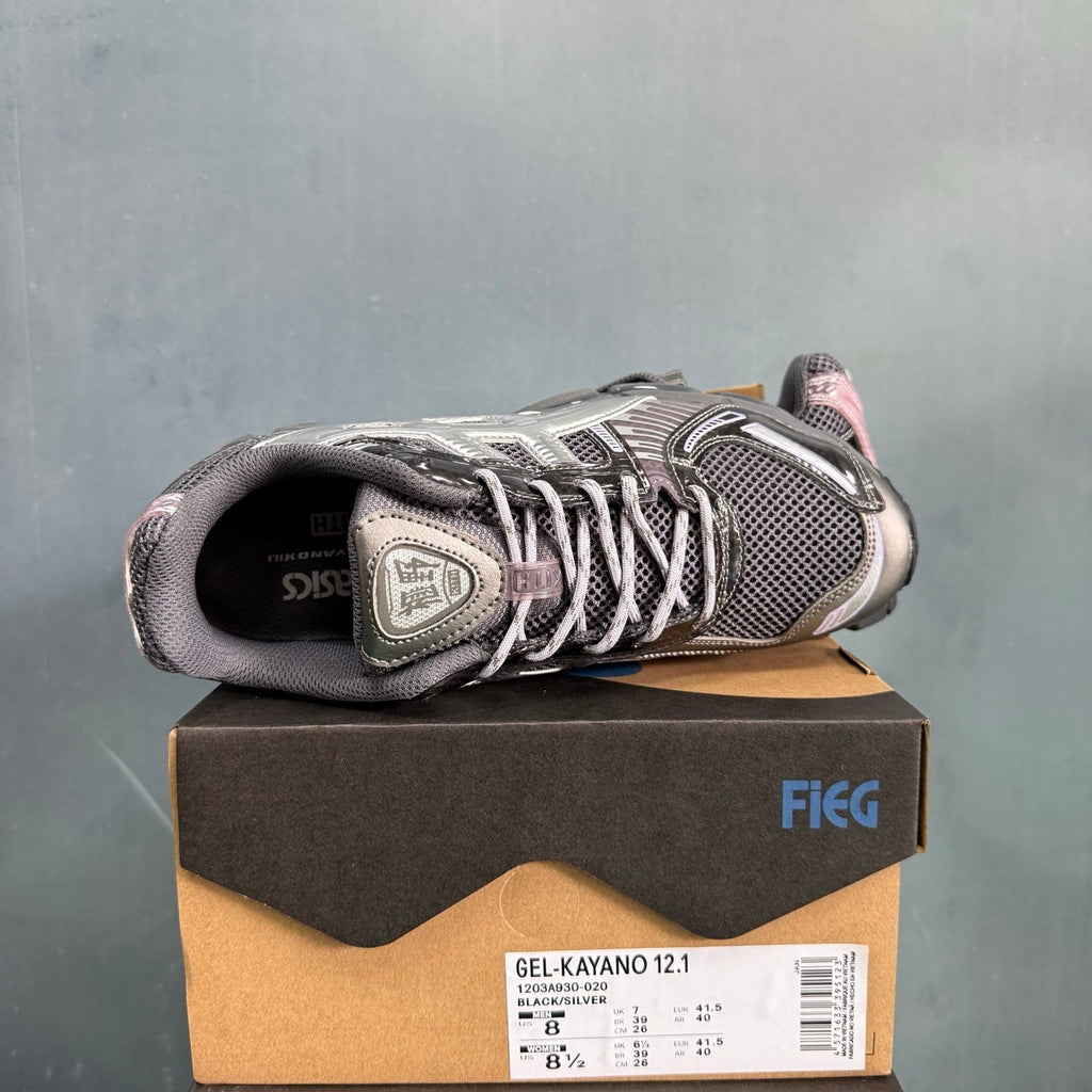 ASICS GEL-KAYANO 12.1 Sneakers in Black Silver 1203A930-020 - product image from the listing.