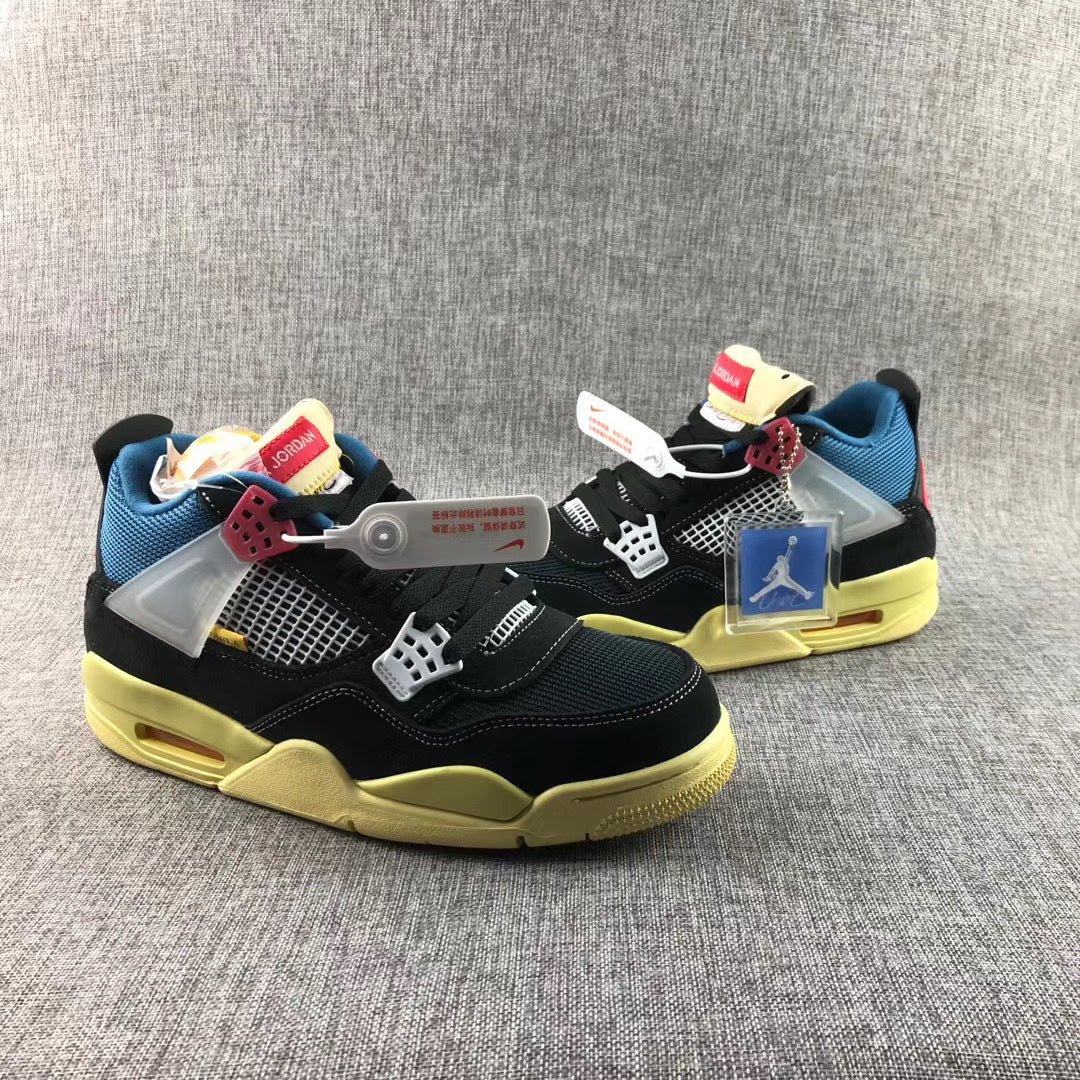 Air Jordan 4 Union LA Off Noir Black Blue Sneakers - product image from the listing.