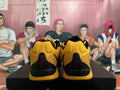 Nike Basketball Shoes in Black and Yellow - product image from the listing.