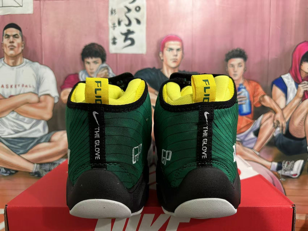 Nike Basketball Sneakers in Green Black Yellow - product image from the listing.