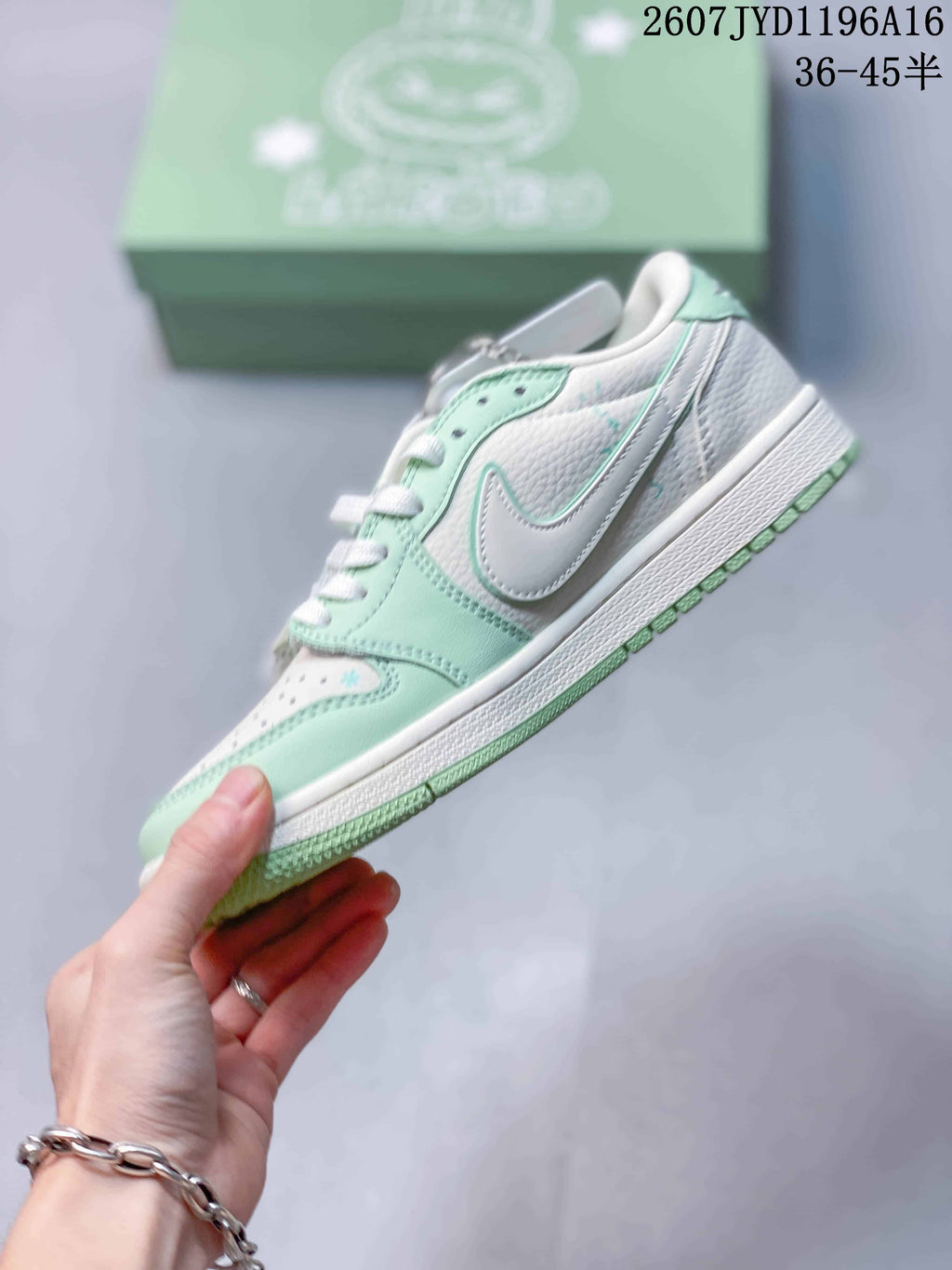 Air Jordan Low Labubu Mint White Sneakers 2607JYD1196A16 - product image from the listing.