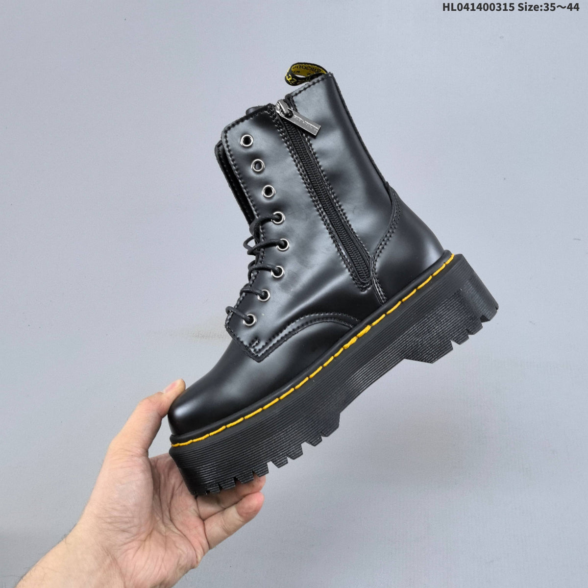 Black Platform Lace-Up Ankle Boots by Dr. Martens - product image from the listing.
