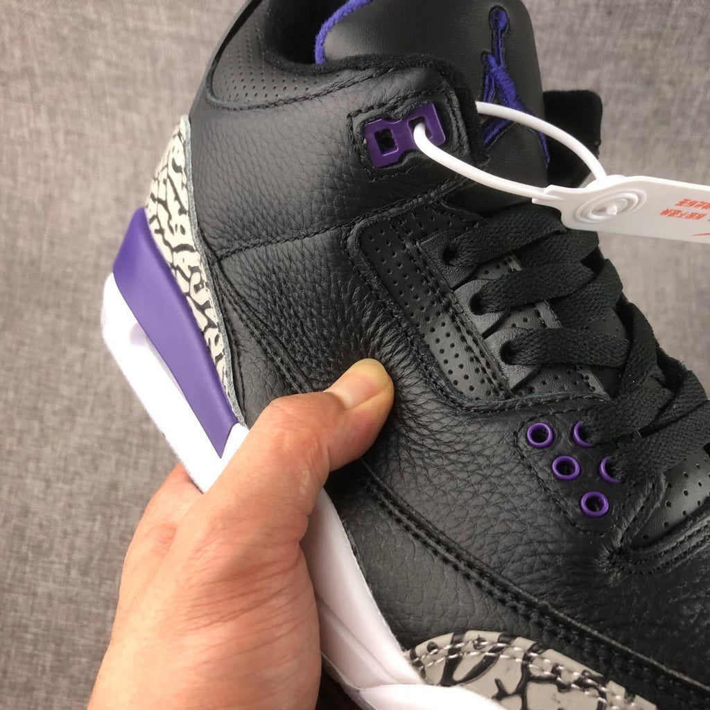 Air Jordan 3 Court Purple Black Sneakers CT8532-050 - product image from the listing.