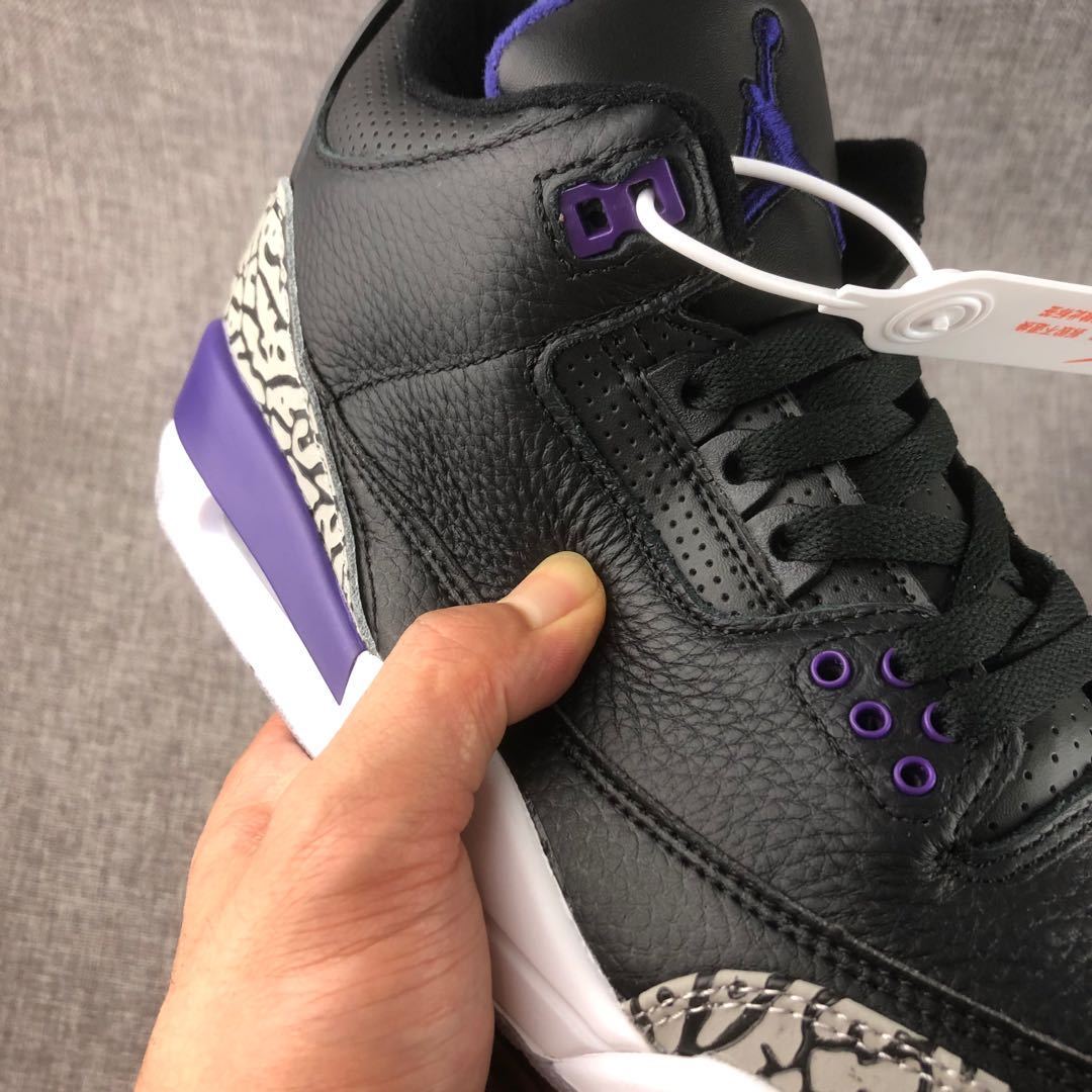 Air Jordan 3 Court Purple Black Sneakers CT8532-050 - product image from the listing.