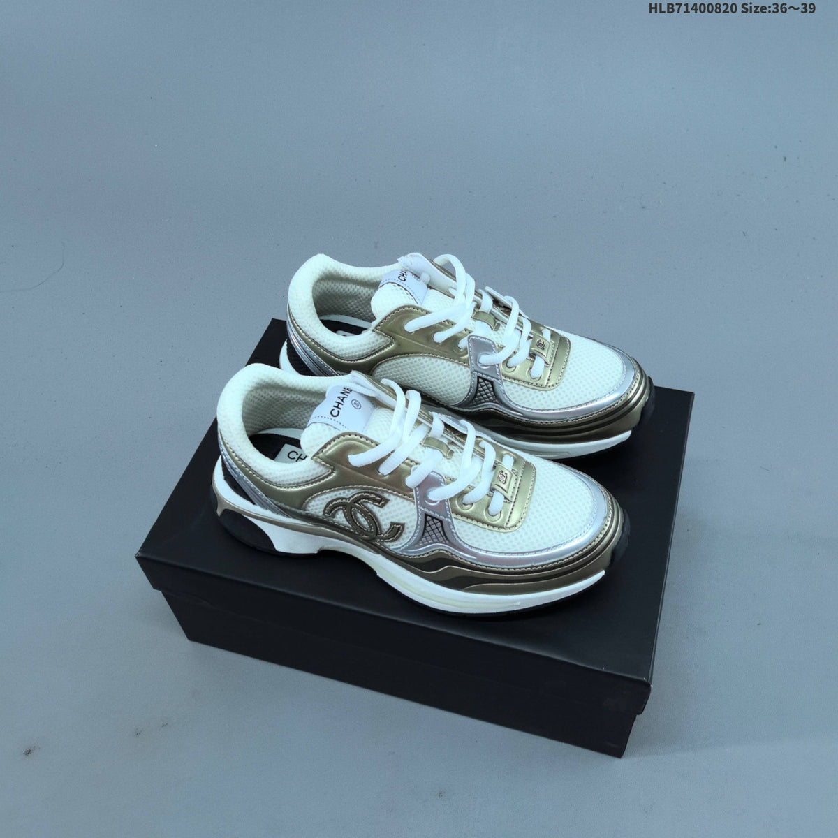 CHANEL 23C Low-Cut Sneakers with Mesh Panels - product image from the listing.