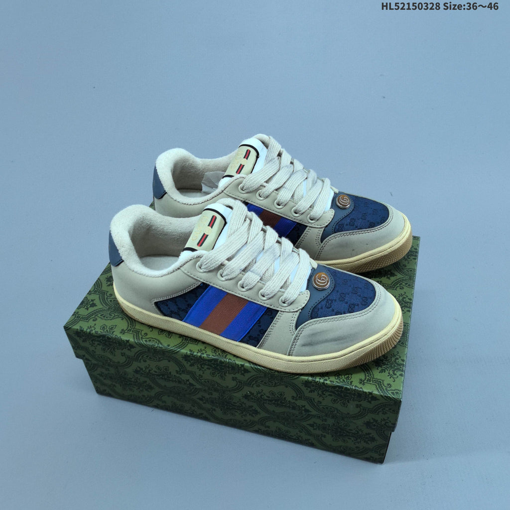 Gucci Screener Distressed Low-Cut Sneakers - product image from the listing.